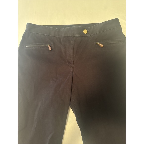 Talbots Signature Womens Pants Straight Leg Mid Rise Zipper Pockets Black Size 6 - Picture 2 of 7